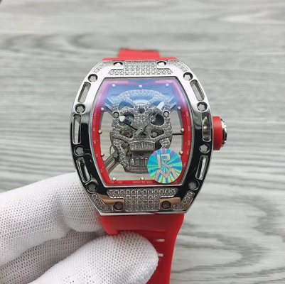 Men'S Fashion Casual Silicone Wrist Watch Sapphire Glass Automatic Mechanical Watch