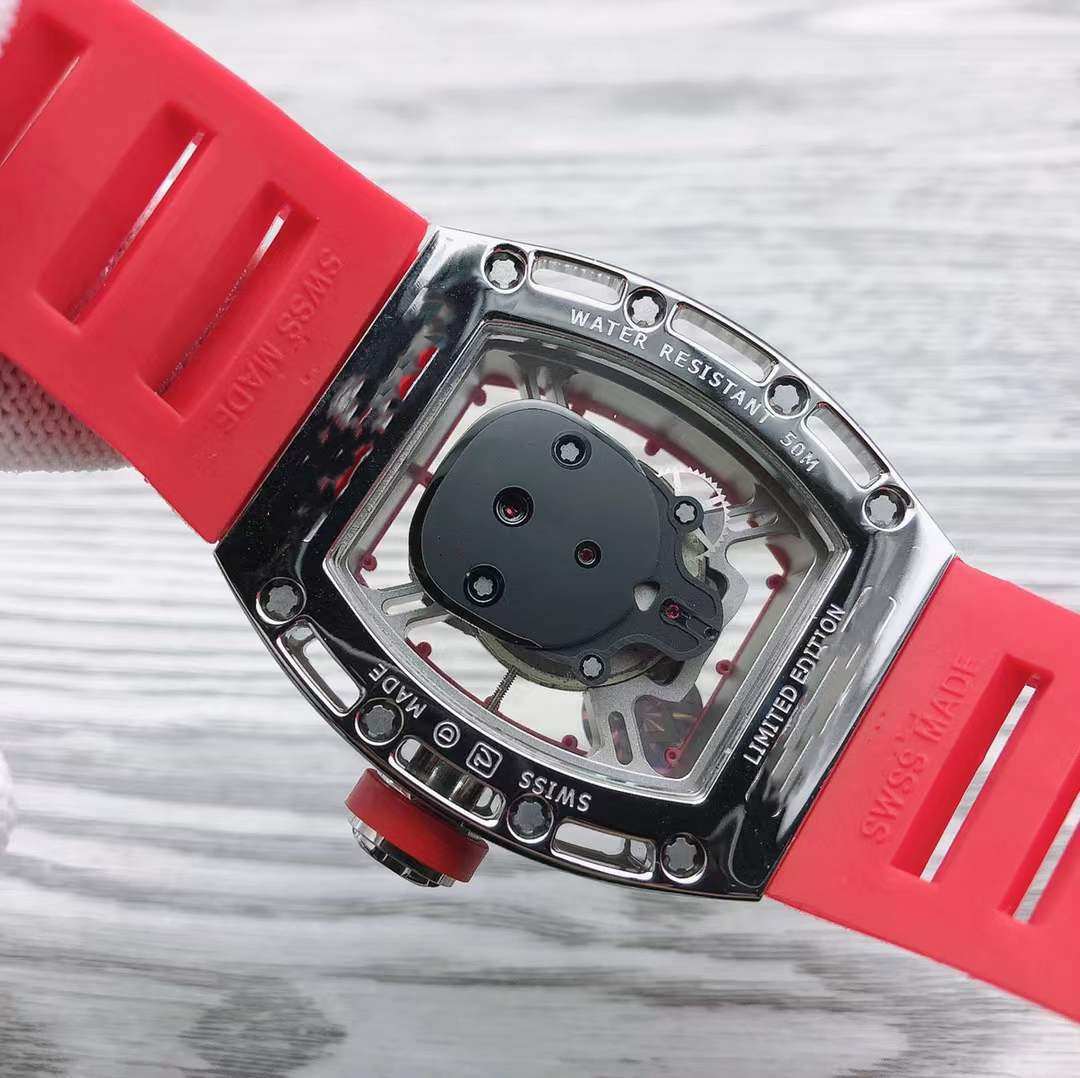 Men'S Fashion Casual Silicone Wrist Watch Sapphire Glass Automatic Mechanical Watch